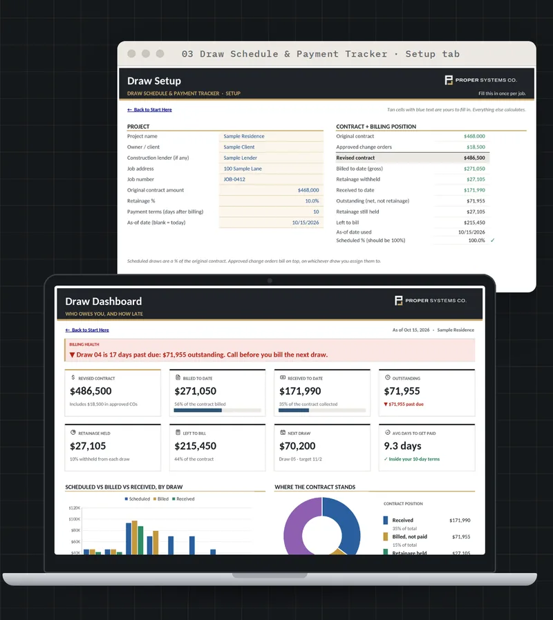 Draw Schedule and Payment Tracker template preview