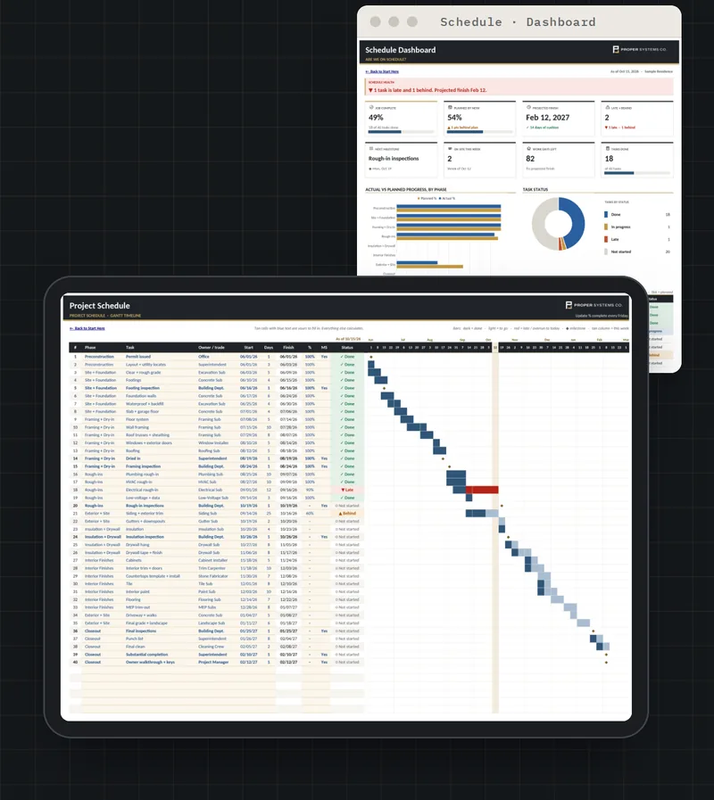 Project Schedule (Gantt) template preview